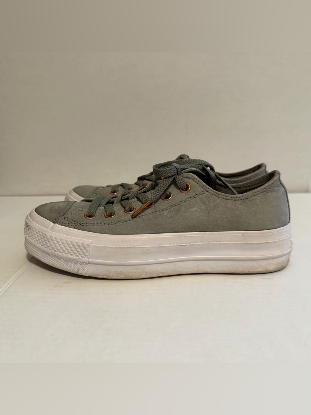 Converse Women’s Low-Top Sneakers in Sage Green with White Sole